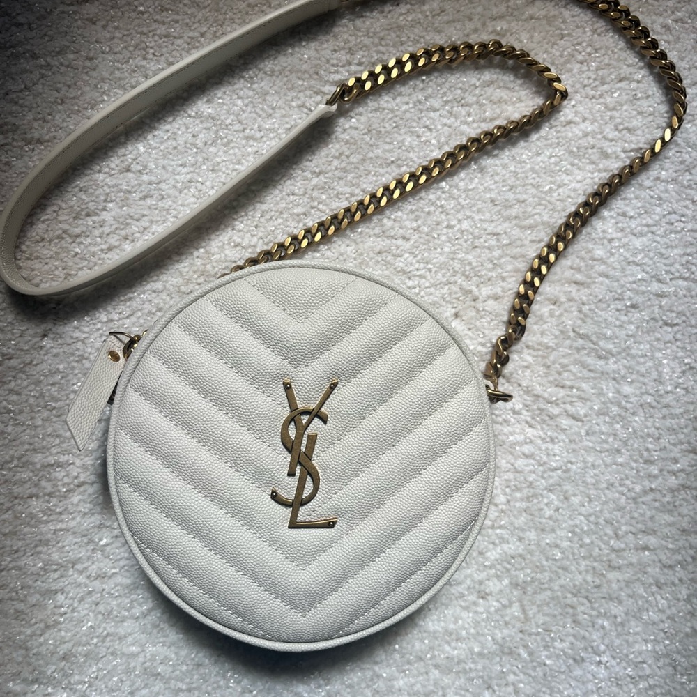 YSL
Yves Saint Laurent White Round Crossbody Bag
